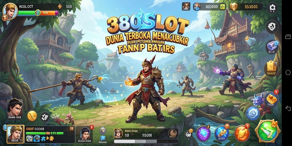 Screenshot gameplay 380SLOT menunjukkan dunia terbuka yang luas dan mengesankan.
