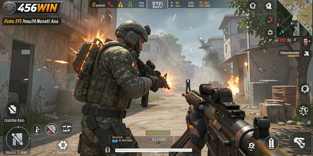 Tampilan gameplay seru dalam 456WIN dengan aksi FPS yang mendebarkan.