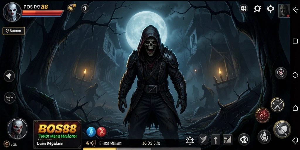 Gameplay menegangkan dalam suasana gelap yang menghantui.