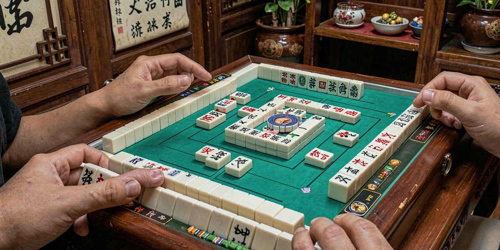 Screenshot gameplay <strong>EOS77</strong> yang menampilkan level Mahjong yang menarik.