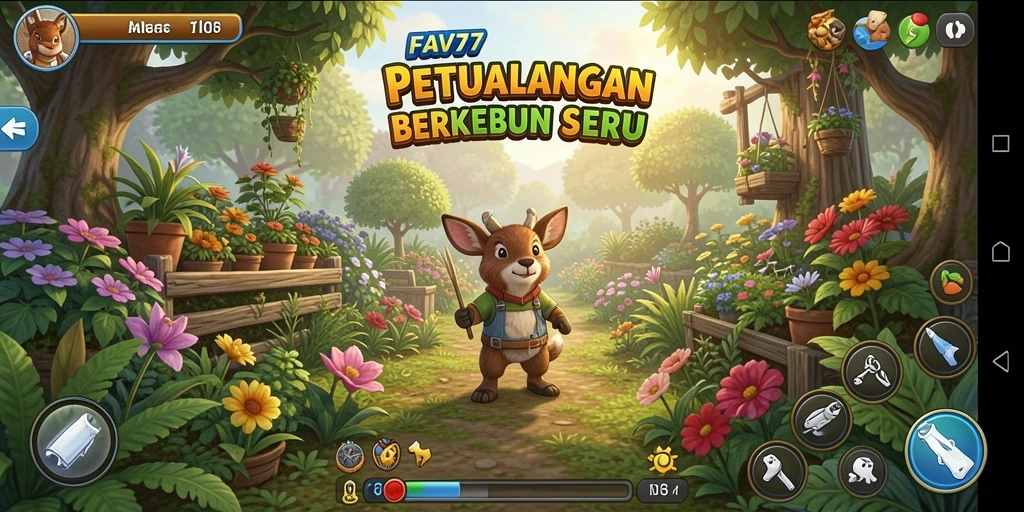 Tampilan gameplay FAV77 yang menarik dalam berkebun.