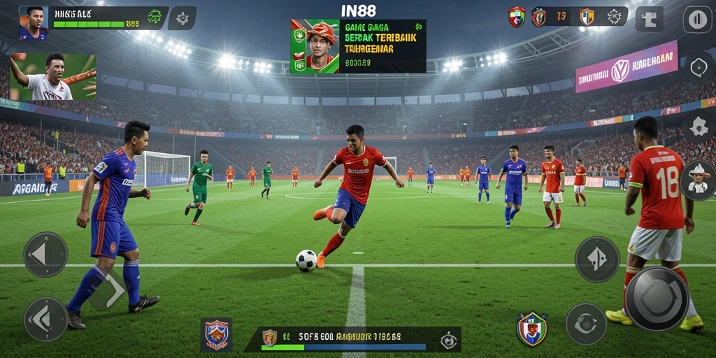 Tampilan gameplay IN88 yang menarik dengan aksi sepak bola seru.