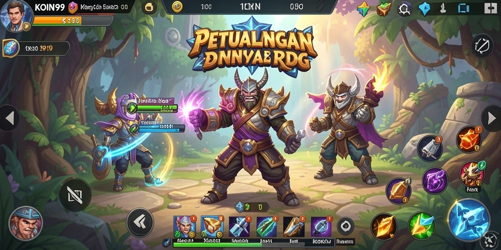 Screenshot gameplay KOIN99 menampilkan aksi seru dan petualangan RPG yang menakjubkan.