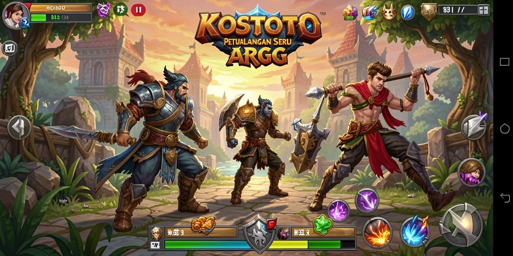 Tampilan gameplay KOSTOTO yang mendebarkan dan penuh aksi.