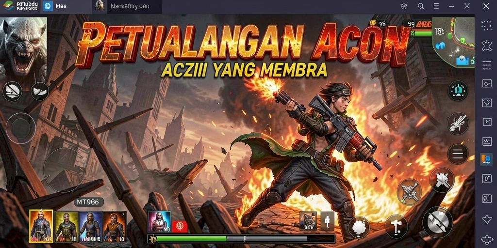 Tampilan seru permainan aksi di MT966 dengan grafis memukau.