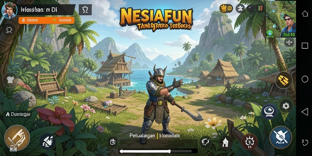 Tampilan gameplay NESIAFUN dengan dunia terbuka yang mengesankan.