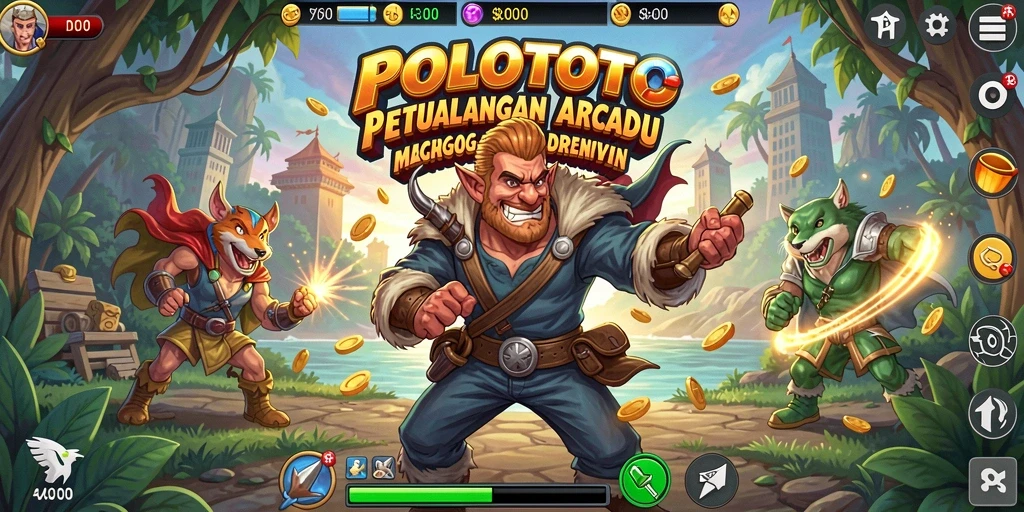 Screenshot utama yang menampilkan gameplay seru POLOTOTO dalam aksi.