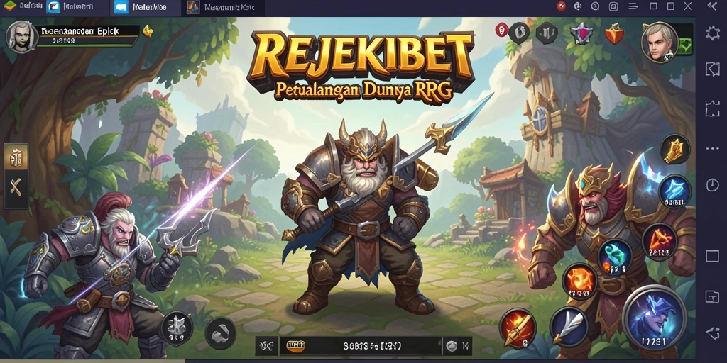 Tampilan gameplay seru dan interaktif dari REJEKIBET dalam petualangan RPG.