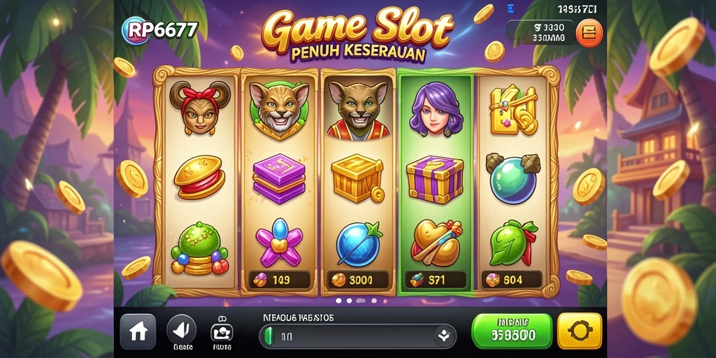 Tampilan gameplay Slot yang menarik dan mendebarkan di RP6677.