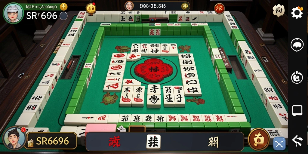 Tampilan visual menawan dari gameplay SR6666 Mahjong.