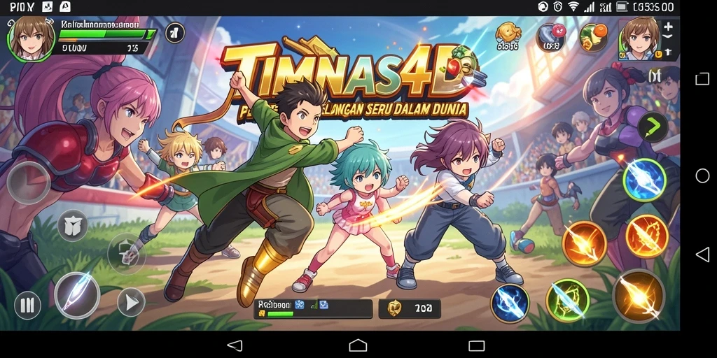 Tampilan gameplay TIMNAS4D yang penuh aksi dan warna.