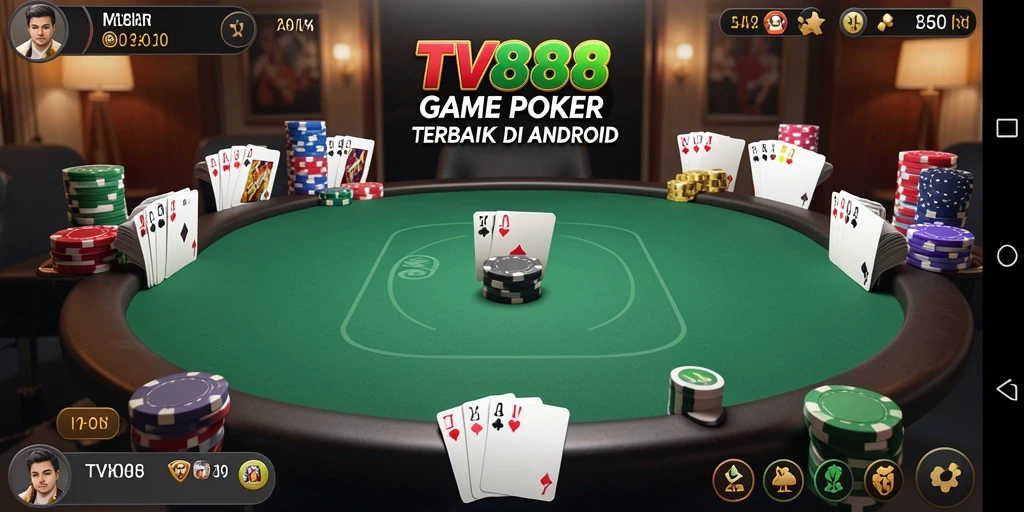 Screenshot TV888 menampilkan aksi seru permainan Poker yang mendebarkan.