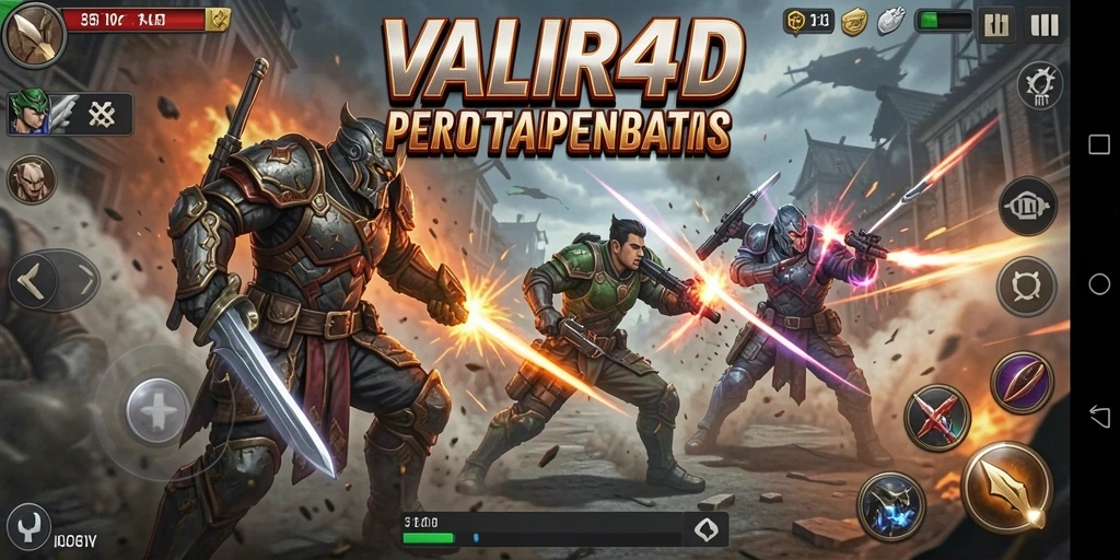 Screenshot utama VALIR4D menampilkan aksi pertempuran yang mendebarkan.